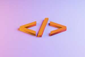 3d rendered html code icon