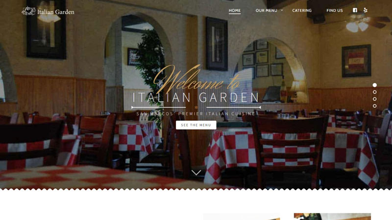 Italian Garden website screenshot