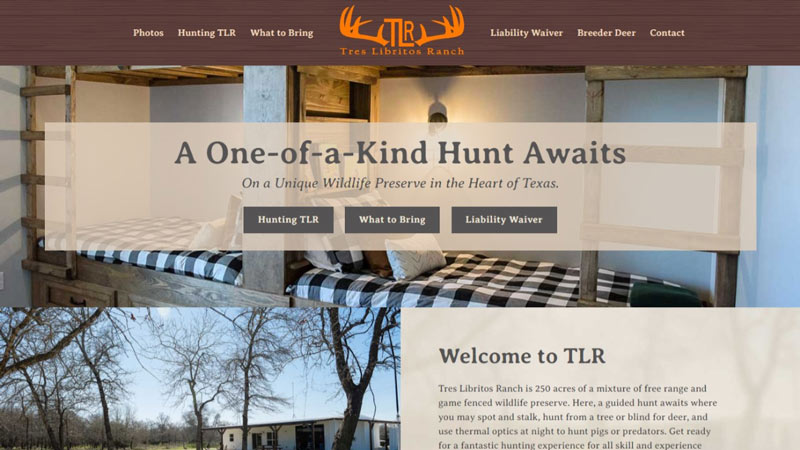Tres Libritos Ranch website screenshot