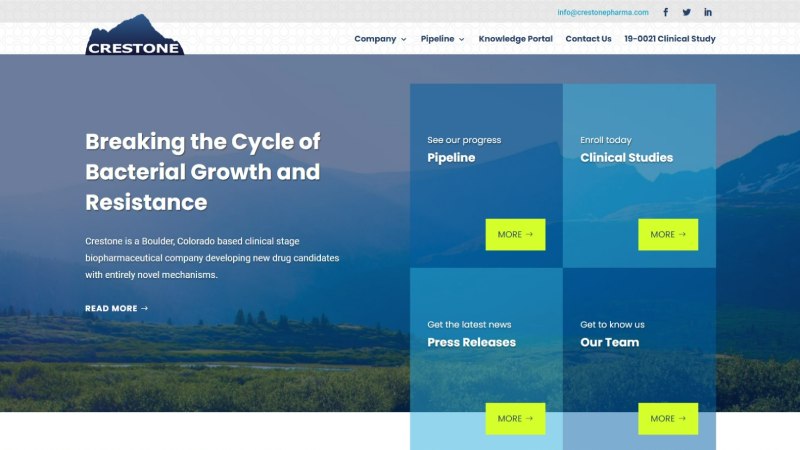 Screenshot of Crestone's website